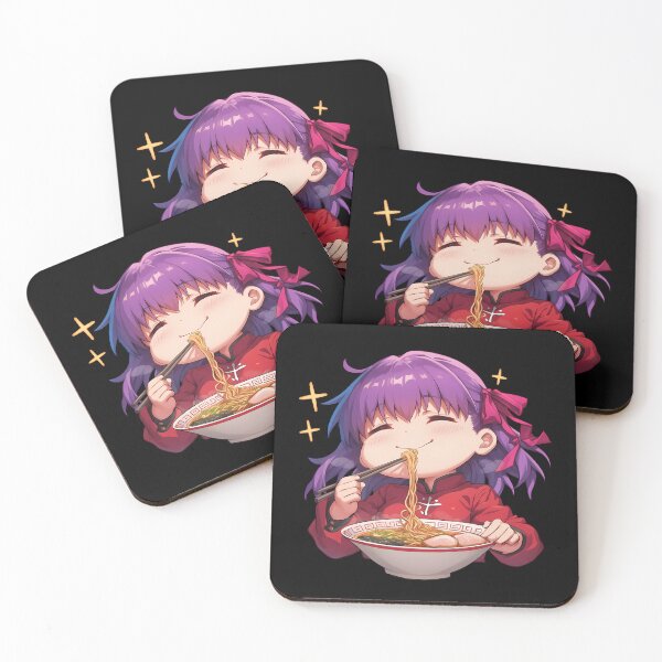 Item preview, Fate Stay Sakura Matou Enjoying Ramen Purple Hair Kawaii Anime designed and sold by Raslbazola.