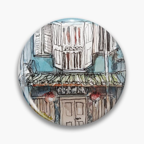Item preview, Shophouse, street scene Singapore , ink and wash designed and sold by Almondtree.