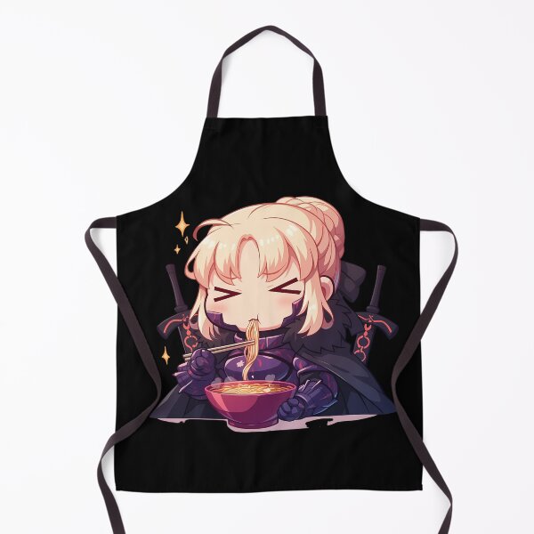 Item preview, Fate Stay Saber Alter Eating Ramen Dark Knight Kawaii Anime designed and sold by Raslbazola.