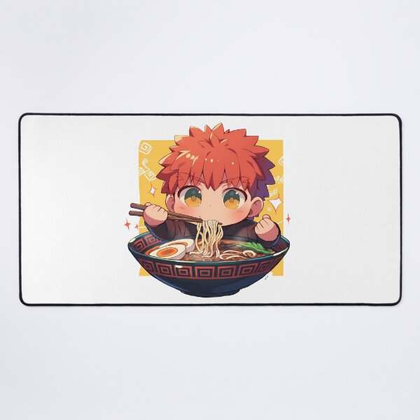 Item preview, Shirou Emiya Enjoying Ramen Fate Stay Night Chibi Anime designed and sold by Raslbazola.