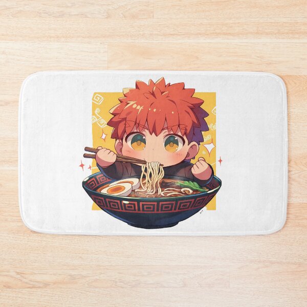 Item preview, Shirou Emiya Enjoying Ramen Fate Stay Night Chibi Anime designed and sold by Raslbazola.