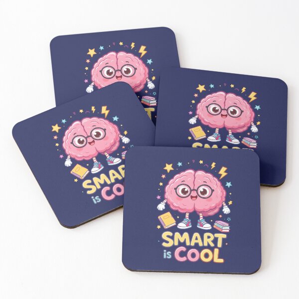 Item preview, Smart is Cool – Cute Brain Cartoon Design for Students, Teachers & Science Lovers | Kawaii Education Art designed and sold by PureBrain.
