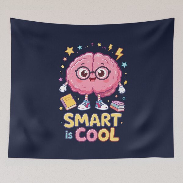 Item preview, Smart is Cool – Cute Brain Cartoon Design for Students, Teachers & Science Lovers | Kawaii Education Art designed and sold by PureBrain.