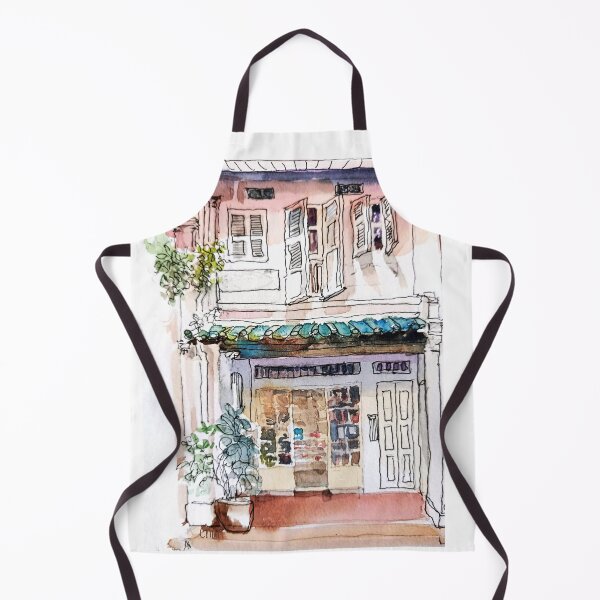 Item preview, Shophouse, street scene Singapore, ink and wash, sg designed and sold by Almondtree.