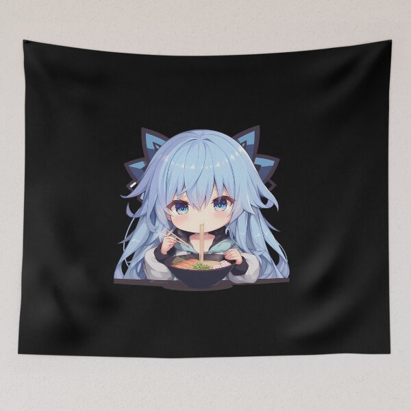 Item preview, Tobiichi Origami Eating Ramen Date A Live Chibi Anime designed and sold by Raslbazola.