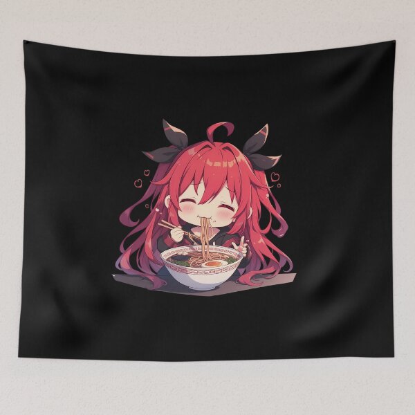 Item preview, Kotori Itsuka Enjoying Ramen Date A Live Chibi Anime designed and sold by Raslbazola.
