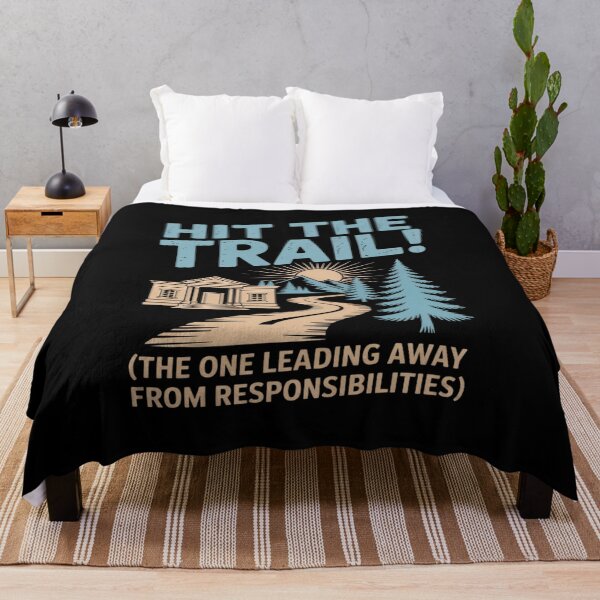 Item preview, Funny Hit the Trail Camping Hiking Outdoors designed and sold by tabdejinti.