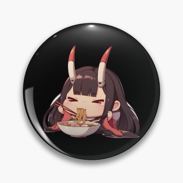 Item preview, Noshiro Azur Lane Chibi Oni Girl Eating Hot Kawaii Ramen Anime designed and sold by Raslbazola.