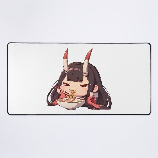 Item preview, Noshiro Azur Lane Chibi Oni Girl Eating Hot Kawaii Ramen Anime designed and sold by Raslbazola.