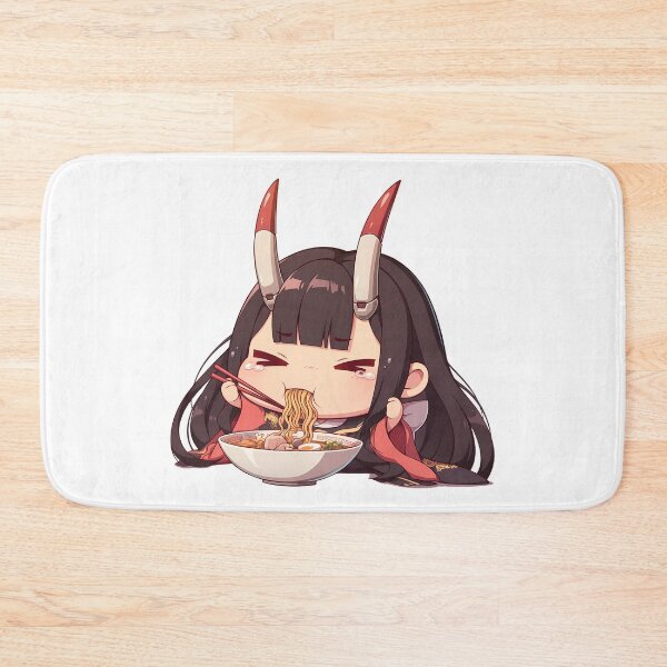 Item preview, Noshiro Azur Lane Chibi Oni Girl Eating Hot Kawaii Ramen Anime designed and sold by Raslbazola.