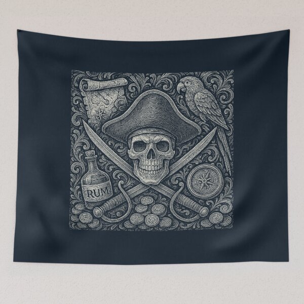Item preview, Pirate Skull Swords Rum Treasure Map designed and sold by EdvvinStudios.