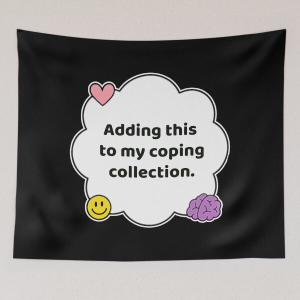 Item preview, Coping Humor – Coping Collection Affirmation – Gift for Anxious Friends – Cute Soft Sticker designed and sold by JacobKAurumhead.