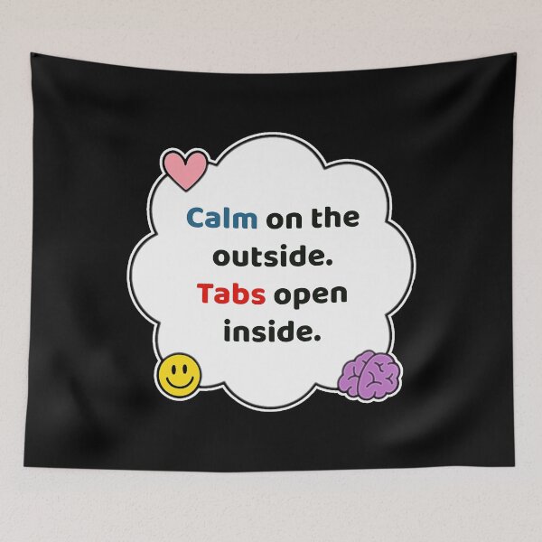 Item preview, Coping Humor – Calm Outside Tabs Inside – Gift for Introverts – Cute Soft Sticker designed and sold by JacobKAurumhead.