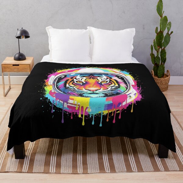 Item preview, Colorful Astronaut Tiger with Neon Drips - Space Art designed and sold by LashondaGreen89.