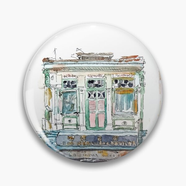 Item preview, Shophouse, street scene Singapore, ink and wash, sg designed and sold by Almondtree.