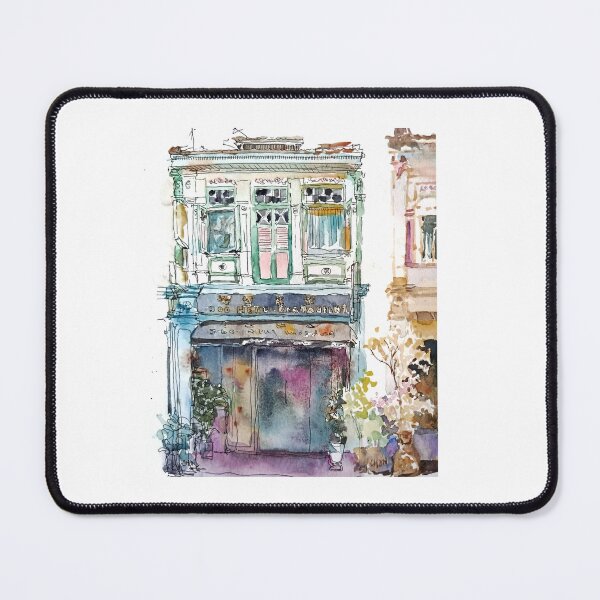 Item preview, Shophouse, street scene Singapore, ink and wash, sg designed and sold by Almondtree.
