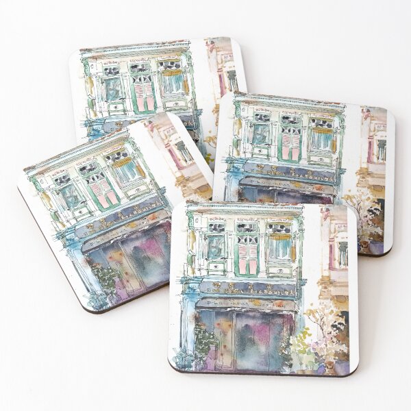 Item preview, Shophouse, street scene Singapore, ink and wash, sg designed and sold by Almondtree.