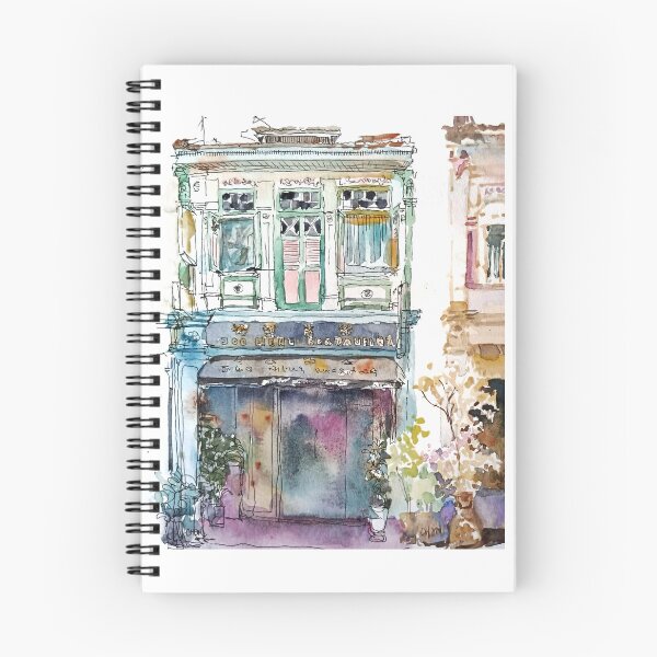 Item preview, Shophouse, street scene Singapore, ink and wash, sg designed and sold by Almondtree.
