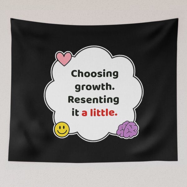 Item preview, Coping Humor – Choosing Growth Resentfully – Gift for Therapy Friends – Cute Soft Sticker designed and sold by JacobKAurumhead.