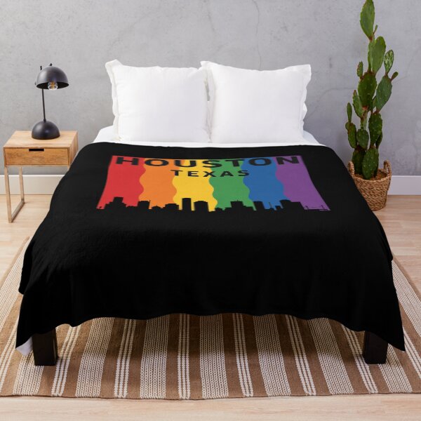 Item preview, Houston Texas City Rainbow flag Skyline LGBT Gay Pride designed and sold by khorbiasieno.