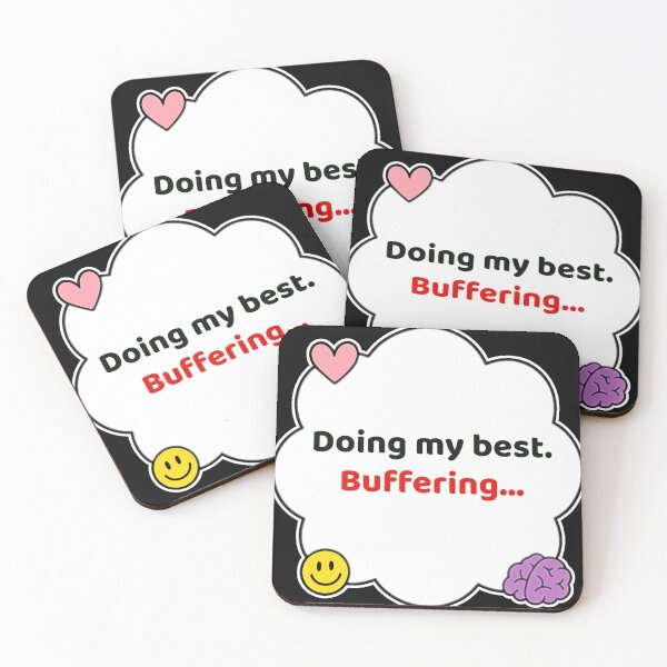 Item preview, Coping Humor – Doing My Best Buffering – Gift for Overthinkers – Cute Soft Sticker designed and sold by JacobKAurumhead.