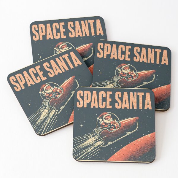 Item preview, Space Santa Cat Retro Christmas Art designed and sold by flagshiptee.