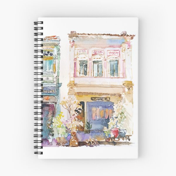 Item preview, Shophouse, street scene Singapore, ink and wash, sg designed and sold by Almondtree.