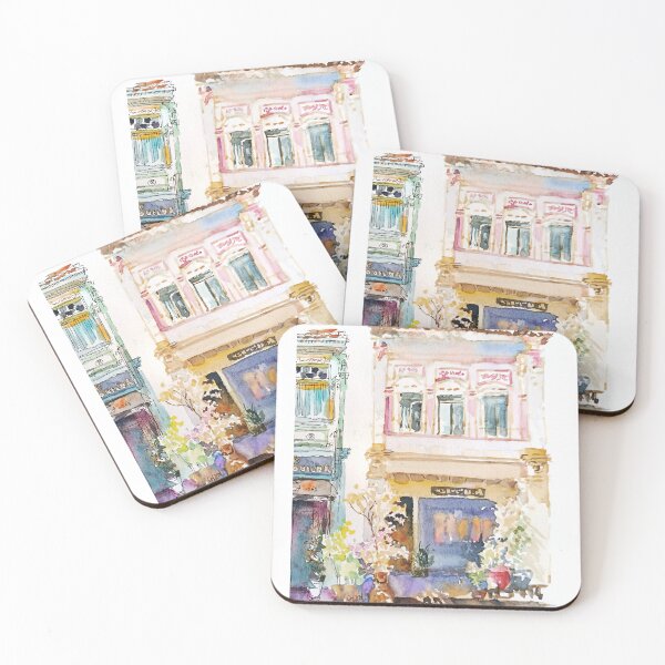 Item preview, Shophouse, street scene Singapore, ink and wash, sg designed and sold by Almondtree.