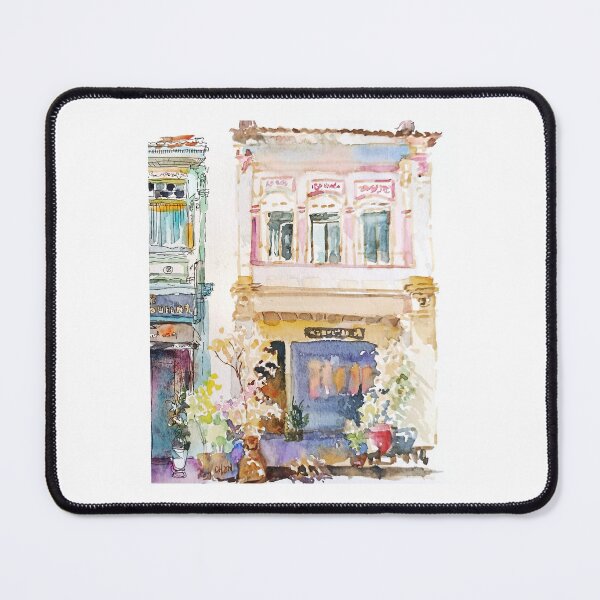Item preview, Shophouse, street scene Singapore, ink and wash, sg designed and sold by Almondtree.