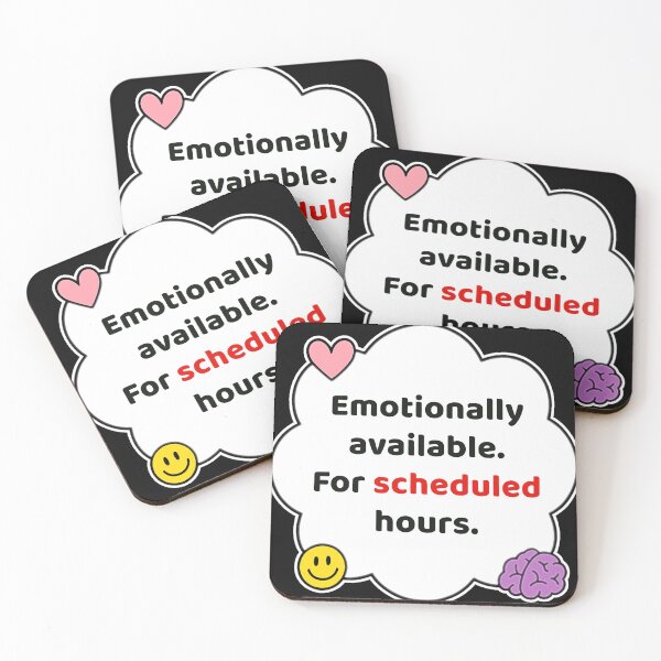 Item preview, Coping Humor – Emotionally Available on Schedule – Gift for Burnt Out Friends – Cute Soft Sticker designed and sold by JacobKAurumhead.