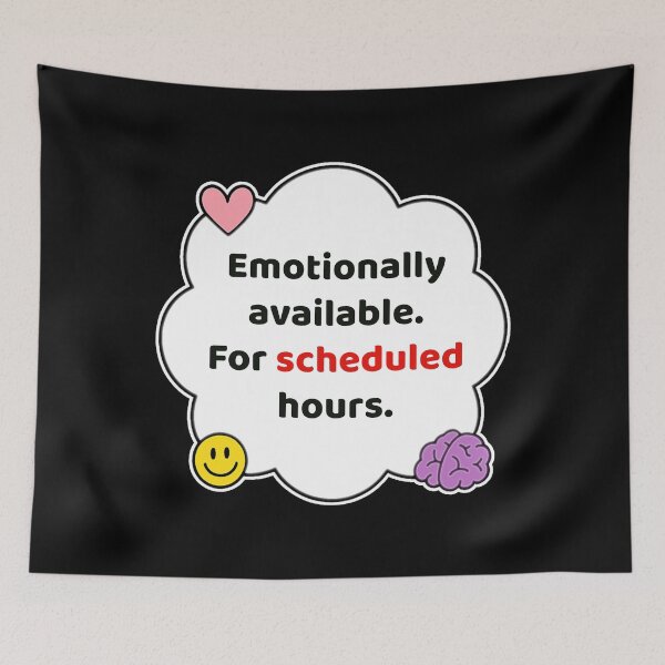 Item preview, Coping Humor – Emotionally Available on Schedule – Gift for Burnt Out Friends – Cute Soft Sticker designed and sold by JacobKAurumhead.
