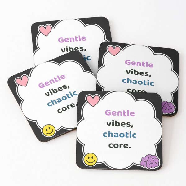 Item preview, Coping Humor – Gentle Vibes Chaotic Core – Gift for Neurodivergent Friends – Cute Soft Sticker designed and sold by JacobKAurumhead.