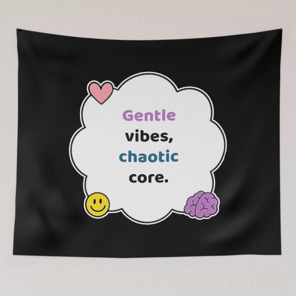 Item preview, Coping Humor – Gentle Vibes Chaotic Core – Gift for Neurodivergent Friends – Cute Soft Sticker designed and sold by JacobKAurumhead.