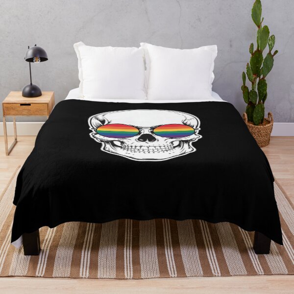 Item preview, Gay Pride LGBT Skull with Rainbow Sunglasses designed and sold by VasilisLamArt.