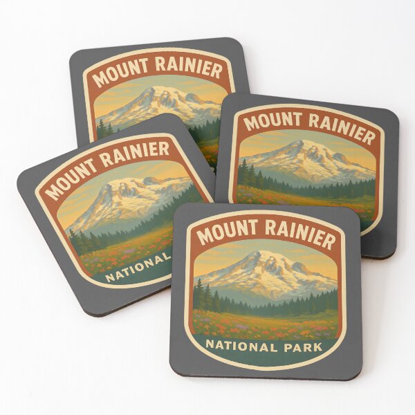 Item preview, Vintage American National Park Print: Mount Rainier designed and sold by PinUpPizzazz.