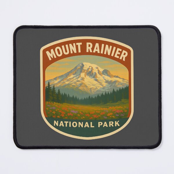 Item preview, Vintage American National Park Print: Mount Rainier designed and sold by PinUpPizzazz.