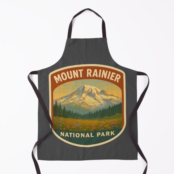Item preview, Vintage American National Park Print: Mount Rainier designed and sold by PinUpPizzazz.