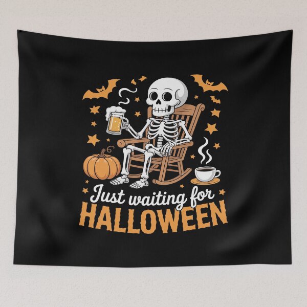 Item preview, Funny Just Waiting For Halloween Skeleton Spooky Vibe Summer designed and sold by tabdejinti.