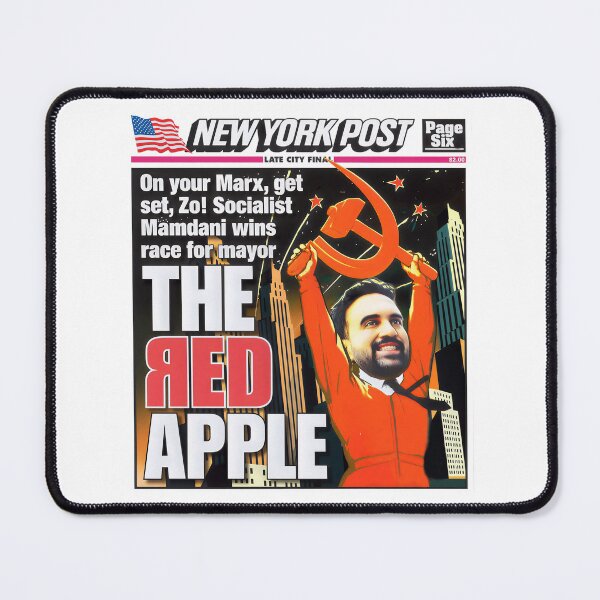 Item preview, Mayor Mamdani The Red apple cover designed and sold by LuksTEESred.