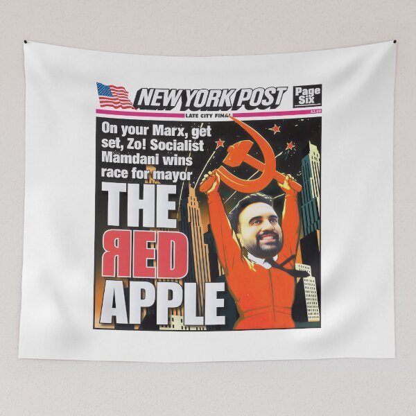 Item preview, Mayor Mamdani The Red apple cover designed and sold by LuksTEESred.