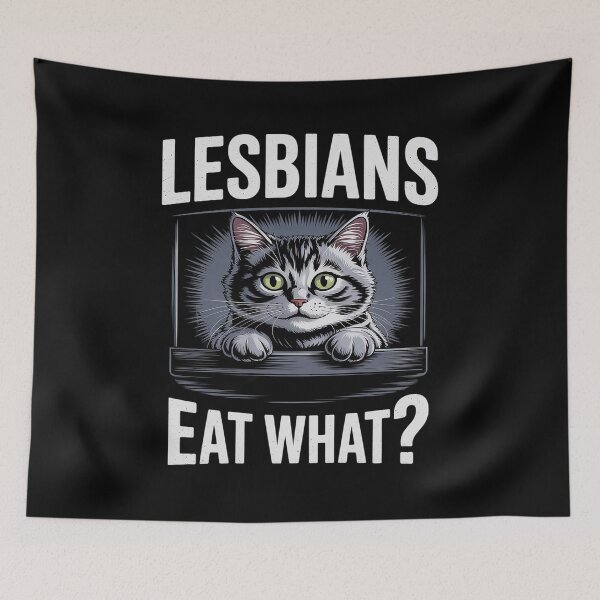 Item preview, Funny Lesbians Eat What Funny Scared Kitten LGBT designed and sold by FranzFriesen.