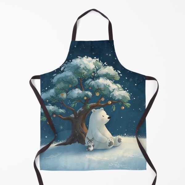 Item preview, Silent Snowfall – Polar Bear and Bunny Under the Pine designed and sold by WildlifeWhimsy.