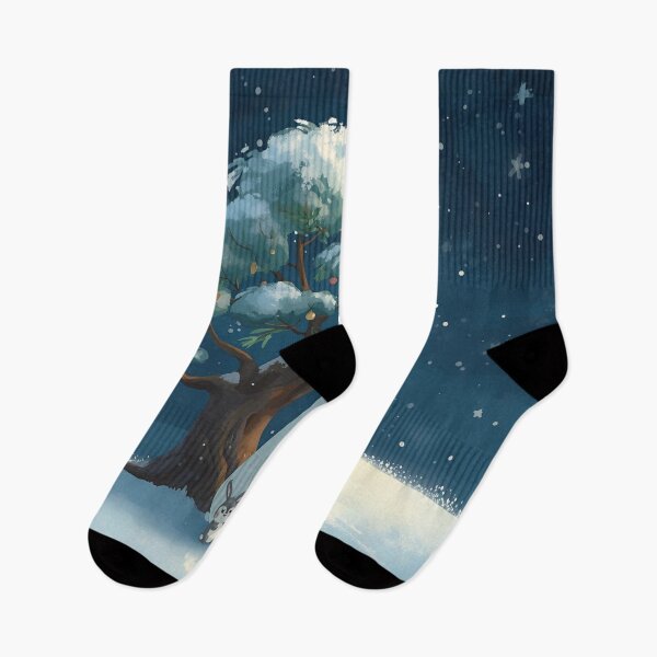 Item preview, Silent Snowfall – Polar Bear and Bunny Under the Pine designed and sold by WildlifeWhimsy.