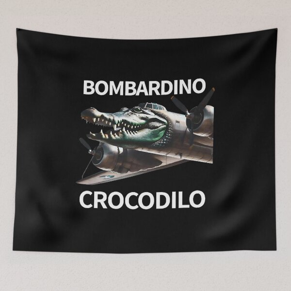 Item preview, Bombardino Crocodilo AI Brainrot Meme Funny Bombardiro designed and sold by MichaelBurnLove.