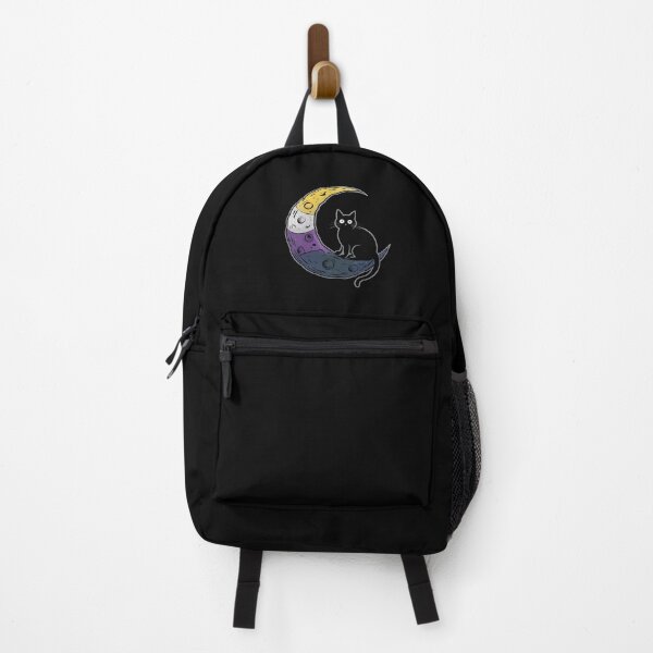 Item preview, Nonbinary Moon Space Cat LGBT Pride with NB Non-Binary Flag designed and sold by FranzFriesen.