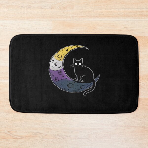 Item preview, Nonbinary Moon Space Cat LGBT Pride with NB Non-Binary Flag designed and sold by FranzFriesen.