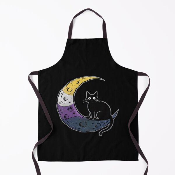 Item preview, Nonbinary Moon Space Cat LGBT Pride with NB Non-Binary Flag designed and sold by FranzFriesen.