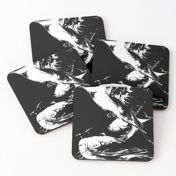 Item preview, Three Azure-winged Magpies: The Late Arrival designed and sold by hichili-dori.