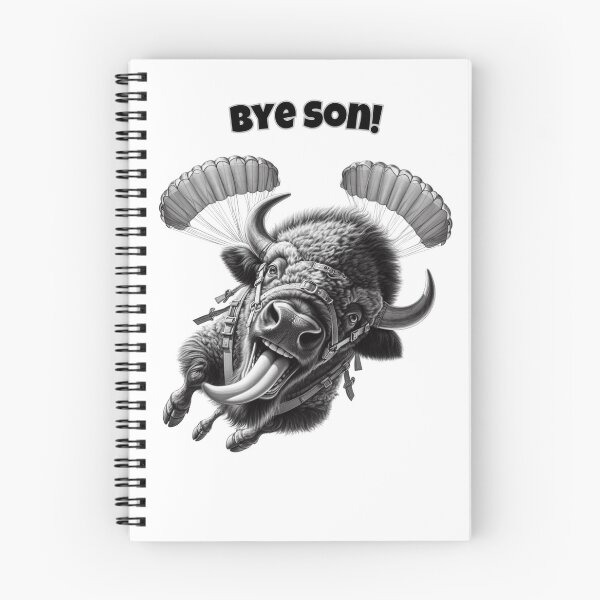 Item preview, “Bye, Son!” Funny Skydiving Bison Pun | Animal Adventure Humor Design designed and sold by JonelCrafts.
