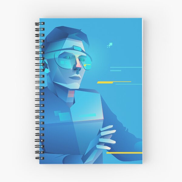 Item preview, concept of virtual reality or augmented reality, character design of tech user wearing smart glasses working in cyberspace presented with cyberpunk style designed and sold by NiamLab.